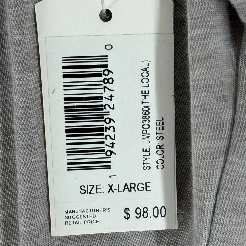 Johnnie O Mens‎ XLarge Hangin Out Golf Polo Shirt Steel Grey Pocket Embroidered